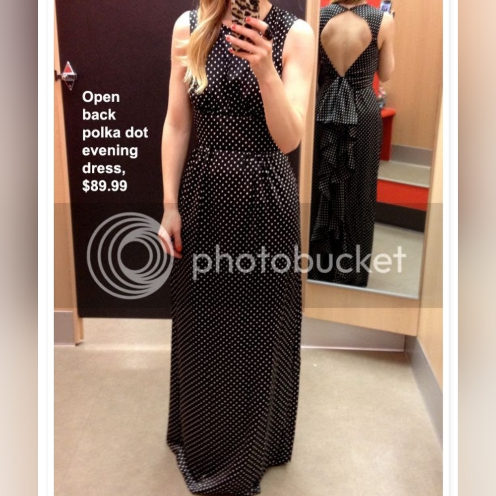 NEW women Kate Young TARGET long maxi polka dot sleeveless black cocktail dress